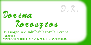 dorina korosztos business card